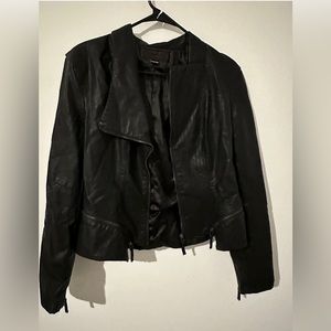 faux leather motorcycle jacket blank nyc size L